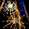 100/120/150/180 LED Słoneczne Wodoodporne Fajerwerki Lekkie Wakacje Dekoracje Boże Narodzenie światła Outdoor Twinkle Light Festival Wiszące 211015