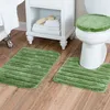 European Toilet Seat Covers 3 Piece Set Bathroom Non Slip Floor Mat Wholesale Solid Color Superfine Fiber Cushion