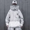 春の日本のストリートウェアTechwear Turtleneckフード付きジッパージャケットコート男性210927