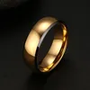 Anéis de banda 8 mm SUNNERLEES Jóias da moda Aço inoxidável 100% carboneto de tungstênio Anel de ouro preto Mulheres Homens TCR-008