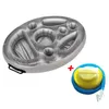 Accessori piscina 70x50 cm Mini bar galleggiante gonfiabile 8 buche per nuotare bevanda spiaggia vasca da tavolo da barre della birra tavolo da tavolo 4000972