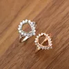 Настройки кольца Calo Pear Prong Сплошные 14K / 18K розовое белое золото с моисанитными акцентами DIY BEZEL для алмазных драгоценных камней 1294204