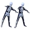 Halloween maskeradfestdräkter Spökskalle Skelett Cosplay Jumpsuit för barn Barn Vuxna Skrämmande förälder-barn Bodysuit Mask Karnevalskläder YL0361
