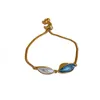 Ohrringe Halskette Boho Gold Farbe Ohrring Kristall Ginkgo Biloba Doppelblätter Armband Ringabfall Für Frauen Jewerly Sets