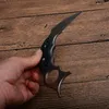 Top Quality Karambit Faca 440C Lâmina de cetim completo Tang Micarta Lidar com Facas de garras de lâminas fixas com bainha de couro