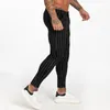 Autumn Winter Mens Chinos Slim Fit Black Chinos Trousers for Stretchy Pants Thick Casual Ankle Tight Fit Street zm385