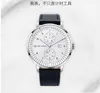 Atmospheric Elegant Luminous Quartz Mens Watches non working two Subdials Crystal Glass Watch Simple Dial Date Gentlemens Wristwat295y