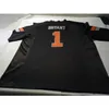 001 # 1 Noir orange Dez Bryant Oklahoma State Cowboy Alumni College Jersey ou personnalisé n'importe quel nom ou numéro de maillot