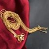 Vente de promotion Collier de chaînes en or 18K 1 mm 16 pouces 18 pouces 22 pouces 24 pouces 28 pouces 30 pouces Colliers de chaîne lisse mélangés 215 T21797668