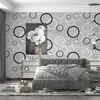 Wallpapers Nordic Circle Geometrische Patroon Wallpaper 3D Stereo TV Achtergrond Muur Papier Moderne Minimalistische Slaapkamer Woonkamer