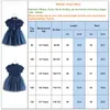 En vente filles à manches courtes Denim robe maille Patchwork robe Cool bébé bouton ceinture mignon enfant en bas âge robe bébé robes de mode 3-6Y G1215