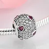 100% authentiek 925 sterling zilver roze hart kristal clear zirkoon kralen fit originele Europese charmes armband sieraden maken Q0531