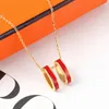 Fashion Enamel Rainbow Letter Pendant Necklace for Women Girls Short Color Gold Drop Oil Necklaces Chain Female Jewelry