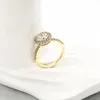 Anillos de boda KFVANFI Estilo clásico Color oro Big Zircon Anillo de piedra única para mujeres Ladies194x