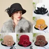 Top Selling Women Fashion Folwer Beret French Style Vintage Malarz Ladias Hat Kawaii Solid Color Cap Curn Party Hats Fedoras
