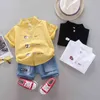 Summer Baby Clother Garnitur Dla Dzieci Chłopcy Moda Koszula Szorty 2 sztuk / Zestawy Toddler Casual Odzież Niemowlę Dzieci Dresy Doraty Dostosowy 211104