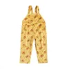 Jumpsuits Pudcoco 1-6y Toddler Kid Baby Girl Spring Ogólny kwiatowy nadruk 3 przyciski kieszeni Suspendend BIB Pants Yellow/Róż