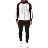 Ensemble de survêtement de mode rayé Hommes Marque Sweat Suit Mens Sport Set Seatshirts Pantalons de survêtement 2 pièces Jogger Track Suit 201210