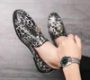 Klassisk lyx män läder designer skor mode fransed leopard loafers slip-on party casual sko stor storlek 38-48