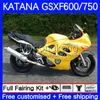 鈴木カタナGSXF750 GSXF600 GSXF 600 750 CC 03-07 18NO.105 600CC 750CC GSX600Fライトイエロー2003 2004 2005 2006 2007 GSXF-600 GSX750F 03 04 05 06 05 06 06 07 06 07 07 OEMフェアリング