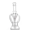 Hookahs Glass Bong Recycler Dab Rig Water Pipes Clear color height 9 Inch 14mm Joint ship With 14.4 mm male bowl USA In Stock Bongs