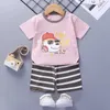 Kinderen pyjama 2 stks set cartoon nachtkleding baby meisjes kleding slaap pak zomer katoen pijamas infantil jongens pyjama kinderen 210915