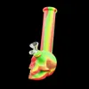 Silikon Bong Borular Sigara İçme Su Borusu Nargile Bongs Dab Rigs Silikon Tüp Cam Kase Isıya Dayanıklı Sigara Için Kullanımı