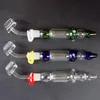 미니 Hookahs Nector 수집기 키트 10mm 14mm 공동 Nector 수집기 NC 45도 석영 Banger 손톱 오일 Dab Rigs 작은 손 파이프