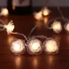 Cordes 1.5/3/4.5/6M LED Guirlande Artificielle Fleur Bouquet Guirlande Lumineuse Mousse Rose Fée Pour La Saint Valentin Décoration De Mariage