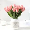 Multicolor Artificial Tulips Flowers Fake Faux Bouquet Real Touch Flower Arrangement Home Room Office Party Wedding Decoration RRB11617