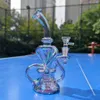 9 tum 22cm regnbåge metallfärgad hookah glas bong vattenrör återvinning 14mm gemensam rökning bubbler