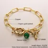 Link Chain MHS.SUN Fashion Bull Head Pendant Bracelets Chunky Bangles With Natural Stones Charm Women/Men Hiphop Jewelry Gift 1PC Fawn22