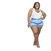 女子ショーツレディース2022夏のファッションセクシープラスサイズのサイズマルチレイヤーエッジングカラーマッチングデニム