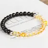 Fashion 6MM Shiny Beaded Bracelet Black Red Green Yellow Gray Pink Blue Women Beads Elastic Bracelet Party Jewelry Gifts