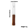 LEAFMAN Glass One Hitter Pipe Bat With Wooden Mouth Filter 98MM Natural Wood Tobacco Hand Pipe