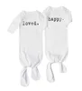 Bebê nascido 100% algodão bolsa de sono letra padrão branco manga comprida sacos de dormir 210619