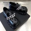 Metaal wit ketting vierkant teen platform oxford schoenen echt lederen lolita meisje platforms all-season casual schoenen