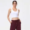 lu99 Débardeurs de yoga Vêtements de sport Femmes Sous-vêtements SPorts Soutien-gorge rembourré Camis Couleur unie Col en V Antichoc Running Fitness Vest7136146