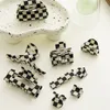 Black White Plaid Clamps For Women Girl Large Acetate Elegant Temperament Hair Claws Clip Fashion Hair Accessories