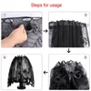 Lamp Covers & Shades 152x51cm Black Lace Halloween Shade Cover Spider Web Bat Window Door Curtain Fireplace Mantle Scarf Home Decor