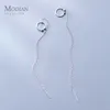 Ronde eenvoudige sieraden 925 sterling zilveren lange ketting oorbellen voor vrouwen charme 925 geschenken brincos 210707