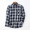 Jakość Flanel Plaid Mężczyźni Koszula Bawełniana Wiosna Jesień Casual Z Długim Rękawem Sukienka Koszule Soft Comfort Slim Fit Button Down Odzież P0812