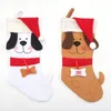 Weihnachtsdekorationen 1 stück Socke Stocking Hund Design Baum Anhänger Candy Geschenk Tasche Dekoration Zubehör