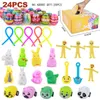 Ovo de Páscoa Set Party Squeeze Decompression Toy 36pcs Dinossauros Dinossauros Esticados Certos Caixa Brinquedos Presentes Para Crianças