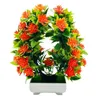 Decorative Flowers & Wreaths Chic Faux Potted Plant Eco-friendly Non-fading Fake Bonsai No Watering Simulation Plants