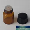 Mini 2ml brun glas parfymflaska för eteriska oljor tomt contenitori kosmetisk vuoti personvård prov 10st / parti