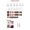 24 pçsboxed cor nude brilhante imprensa em unhas mulheres noiva wearable desmontagem cobertura completa dedo prego falso com cola para menina diy1530426