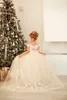 2-14 Years Lace Tulle Flower Girl Dress Bows Children's First Communion Dress Princess Ball Gown Wedding Party Dress3155