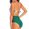 Profunda vice-neck swimwear um pedaço maiô biquíni sexy retrocesso feminino 2022 trikini halter bandagem de banho terno de cintura alta xl