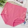 VU021 Plus Size 5XL Cotton Briefs Underwear Women Pink Black Lace Panties High Waist Calcinha Culotte femme